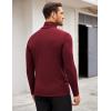 COOFANDY Men’s Turtleneck Sweater Slim Fit Lightweight Basic Ribbed Sweaters(Wine Red)
