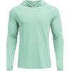 COOFANDY Mens UPF 50+ Hoodie Shirts Long Sleeve Rash Guard Sun Protection Fishing Shirts Lightweight Quick Dry Hoodies(Mint Green)