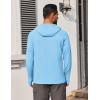COOFANDY Mens UPF 50+ Hoodie Shirts Long Sleeve Rash Guard Sun Protection Fishing Shirts Lightweight Quick Dry Hoodies(Sky Blue)