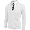 COOFANDY Men’s V Neck Cardigan Sweater Casual Lightweight Button Down Knitted Cardigan Sweater(All White)