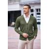 COOFANDY Men’s V Neck Cardigan Sweater Casual Lightweight Button Down Knitted Cardigan Sweater(Army Green)