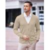 COOFANDY Men’s V Neck Cardigan Sweater Casual Lightweight Button Down Knitted Cardigan Sweater(Beige)
