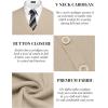 COOFANDY Men’s V Neck Cardigan Sweater Casual Lightweight Button Down Knitted Cardigan Sweater(Beige)