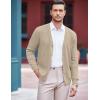 COOFANDY Men’s V Neck Cardigan Sweater Casual Lightweight Button Down Knitted Cardigan Sweater(Beige)