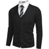 COOFANDY Men’s V Neck Cardigan Sweater Casual Lightweight Button Down Knitted Cardigan Sweater(Black)