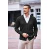 COOFANDY Men’s V Neck Cardigan Sweater Casual Lightweight Button Down Knitted Cardigan Sweater(Black)