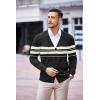 COOFANDY Men’s V Neck Cardigan Sweater Casual Lightweight Button Down Knitted Cardigan Sweater(Black Stripe)