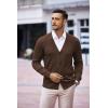 COOFANDY Men’s V Neck Cardigan Sweater Casual Lightweight Button Down Knitted Cardigan Sweater(Brown)