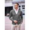 COOFANDY Men’s V Neck Cardigan Sweater Casual Lightweight Button Down Knitted Cardigan Sweater(Dark Grey)