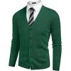 COOFANDY Men’s V Neck Cardigan Sweater Casual Lightweight Button Down Knitted Cardigan Sweater(Green)