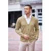 COOFANDY Men’s V Neck Cardigan Sweater Casual Lightweight Button Down Knitted Cardigan Sweater(Khaki)