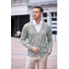COOFANDY Men’s V Neck Cardigan Sweater Casual Lightweight Button Down Knitted Cardigan Sweater(Light Grey)