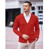COOFANDY Men’s V Neck Cardigan Sweater Casual Lightweight Button Down Knitted Cardigan Sweater(Red)