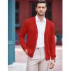 COOFANDY Men’s V Neck Cardigan Sweater Casual Lightweight Button Down Knitted Cardigan Sweater(Red)