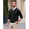 COOFANDY Mens V Neck Dress Sweater Knit Long Sleeve Slim Fit Sweaters Fashion Pullover Sweater(Black)