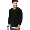 COOFANDY Mens V Neck Dress Sweater Knit Long Sleeve Slim Fit Sweaters Fashion Pullover Sweater(Black)