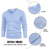 COOFANDY Mens V Neck Dress Sweater Knit Long Sleeve Slim Fit Sweaters Fashion Pullover Sweater(Blue)