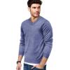 COOFANDY Mens V Neck Dress Sweater Knit Long Sleeve Slim Fit Sweaters Fashion Pullover Sweater(Blue and White)