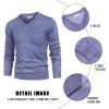 COOFANDY Mens V Neck Dress Sweater Knit Long Sleeve Slim Fit Sweaters Fashion Pullover Sweater(Blue and White)