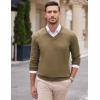 COOFANDY Mens V Neck Dress Sweater Knit Long Sleeve Slim Fit Sweaters Fashion Pullover Sweater(Brown)