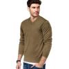 COOFANDY Mens V Neck Dress Sweater Knit Long Sleeve Slim Fit Sweaters Fashion Pullover Sweater(Brown)