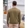 COOFANDY Mens V Neck Dress Sweater Knit Long Sleeve Slim Fit Sweaters Fashion Pullover Sweater(Brown)