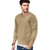 COOFANDY Mens V Neck Dress Sweater Knit Long Sleeve Slim Fit Sweaters Fashion Pullover Sweater(Cream-colored)
