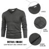 COOFANDY Mens V Neck Dress Sweater Knit Long Sleeve Slim Fit Sweaters Fashion Pullover Sweater(Dark Gray)
