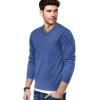 COOFANDY Mens V Neck Dress Sweater Knit Long Sleeve Slim Fit Sweaters Fashion Pullover Sweater(Denim Blue)
