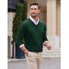 COOFANDY Mens V Neck Dress Sweater Knit Long Sleeve Slim Fit Sweaters Fashion Pullover Sweater(Green)