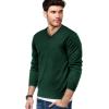 COOFANDY Mens V Neck Dress Sweater Knit Long Sleeve Slim Fit Sweaters Fashion Pullover Sweater(Green)
