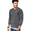COOFANDY Mens V Neck Dress Sweater Knit Long Sleeve Slim Fit Sweaters Fashion Pullover Sweater(Grey)