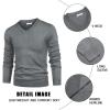 COOFANDY Mens V Neck Dress Sweater Knit Long Sleeve Slim Fit Sweaters Fashion Pullover Sweater(Grey)