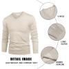 COOFANDY Mens V Neck Dress Sweater Knit Long Sleeve Slim Fit Sweaters Fashion Pullover Sweater(Khaki)