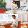 COOFANDY Mens V Neck Dress Sweater Knit Long Sleeve Slim Fit Sweaters Fashion Pullover Sweater(Khaki)
