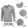 COOFANDY Mens V Neck Dress Sweater Knit Long Sleeve Slim Fit Sweaters Fashion Pullover Sweater(Light Grey)