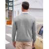 COOFANDY Mens V Neck Dress Sweater Knit Long Sleeve Slim Fit Sweaters Fashion Pullover Sweater(Light Grey)