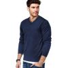 COOFANDY Mens V Neck Dress Sweater Knit Long Sleeve Slim Fit Sweaters Fashion Pullover Sweater(Navy Blue)