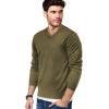 COOFANDY Mens V Neck Dress Sweater Knit Long Sleeve Slim Fit Sweaters Fashion Pullover Sweater(New Green)