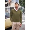 COOFANDY Mens V Neck Dress Sweater Knit Long Sleeve Slim Fit Sweaters Fashion Pullover Sweater(New Green)