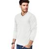 COOFANDY Mens V Neck Dress Sweater Knit Long Sleeve Slim Fit Sweaters Fashion Pullover Sweater(White)