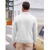 COOFANDY Mens V Neck Dress Sweater Knit Long Sleeve Slim Fit Sweaters Fashion Pullover Sweater(White)