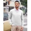 COOFANDY Mens V Neck Dress Sweater Knit Long Sleeve Slim Fit Sweaters Fashion Pullover Sweater(White)