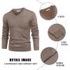 COOFANDY Mens V Neck Dress Sweater Knit Long Sleeve Slim Fit Sweaters Fashion Pullover Sweater(White-brown)
