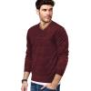 COOFANDY Mens V Neck Dress Sweater Knit Long Sleeve Slim Fit Sweaters Fashion Pullover Sweater(Wine Red and Black)