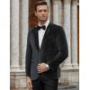 COOFANDY Men’s Velvet Blazer Notched Lapel Velour Suit Jacket One Button Tuxedo Jackets for Wedding Prom Party Dinner(Black)
