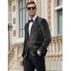 COOFANDY Men’s Velvet Blazer Notched Lapel Velour Suit Jacket One Button Tuxedo Jackets for Wedding Prom Party Dinner(Black Paisley)