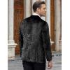 COOFANDY Men’s Velvet Blazer Notched Lapel Velour Suit Jacket One Button Tuxedo Jackets for Wedding Prom Party Dinner(Black Retro Floral)