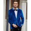 COOFANDY Men’s Velvet Blazer Notched Lapel Velour Suit Jacket One Button Tuxedo Jackets for Wedding Prom Party Dinner(Blue)