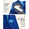 COOFANDY Men’s Velvet Blazer Notched Lapel Velour Suit Jacket One Button Tuxedo Jackets for Wedding Prom Party Dinner(Blue)